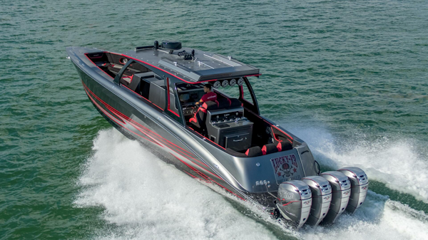 Concept Boats-Open Deck 2021-Lucky 13 Dania Beach-Florida-United States-Aerial Overhead at Rest-4950857