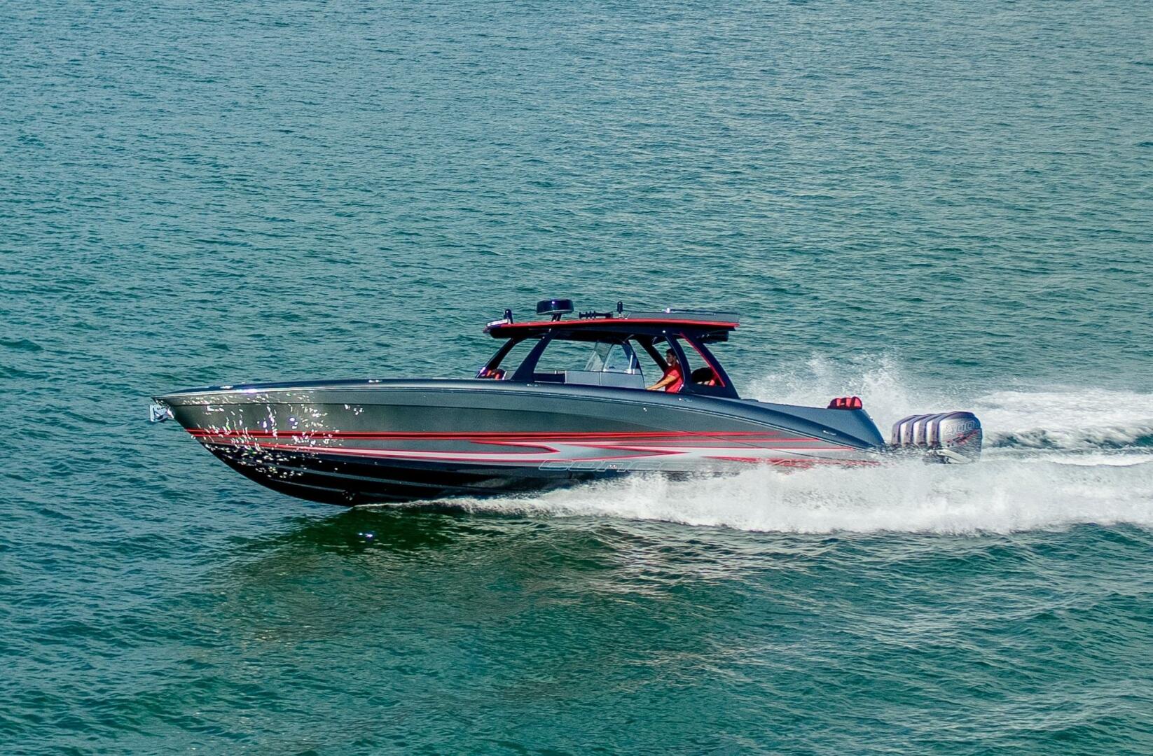 Concept Boats-Open Deck 2021-Lucky 13 Dania Beach-Florida-United States-Aerial Port Quarter at Speed-4950863 | Thumbnail