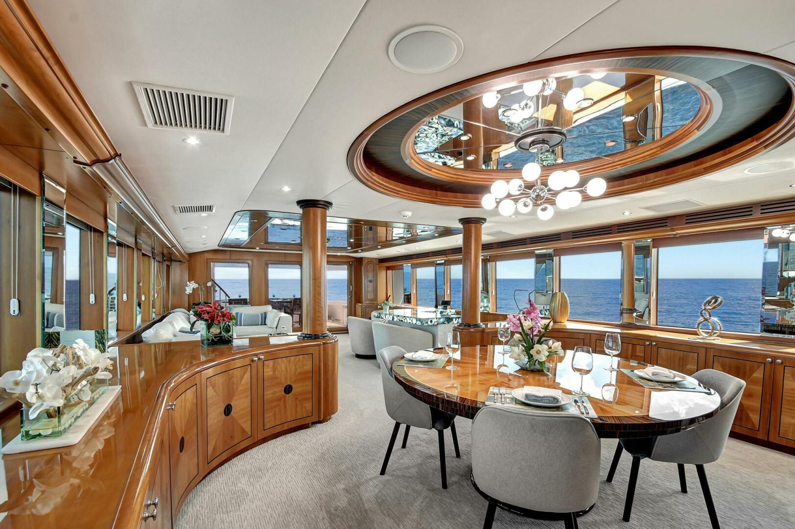 Hatteras 2005-DANIELLE West Palm Beach -Florida-United States-008 Main Deck Salon Dining Area 01-5019801 | Thumbnail
