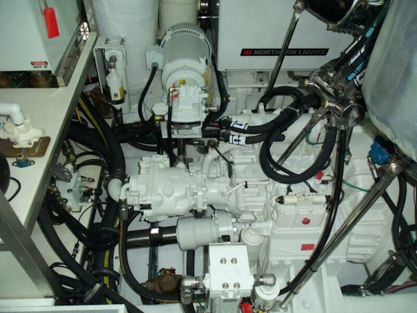 Johnson-Flybridge w/Hydraulic Platform 2027-JOHNSON 93 OPEN FB Kaohsiung-Taiwan-Port Engine Aft-5032700