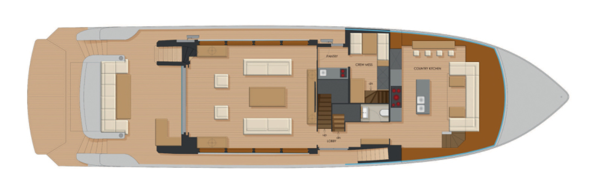 Johnson-FLYBRIDGE w/ON-DECK MASTER 2027-Johnson 92 Flybridge Kaohsiung-Taiwan-Main deck country kitchen-5032818 | Thumbnail
