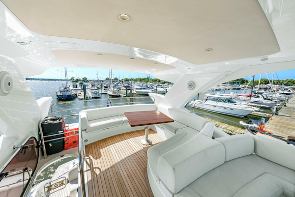Sunseeker-Manhattan 65 2016 -Stuart-Luxurious 2016 Sunseeker Manhattan 65 yacht interior with marina view.-5314556