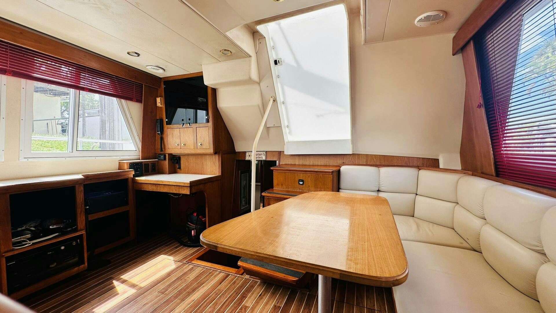 Mainship-430 Trawler 1999-Sea Princess Fort Lauderdale-Florida-United States-Table and Salon from Port Door-5419352