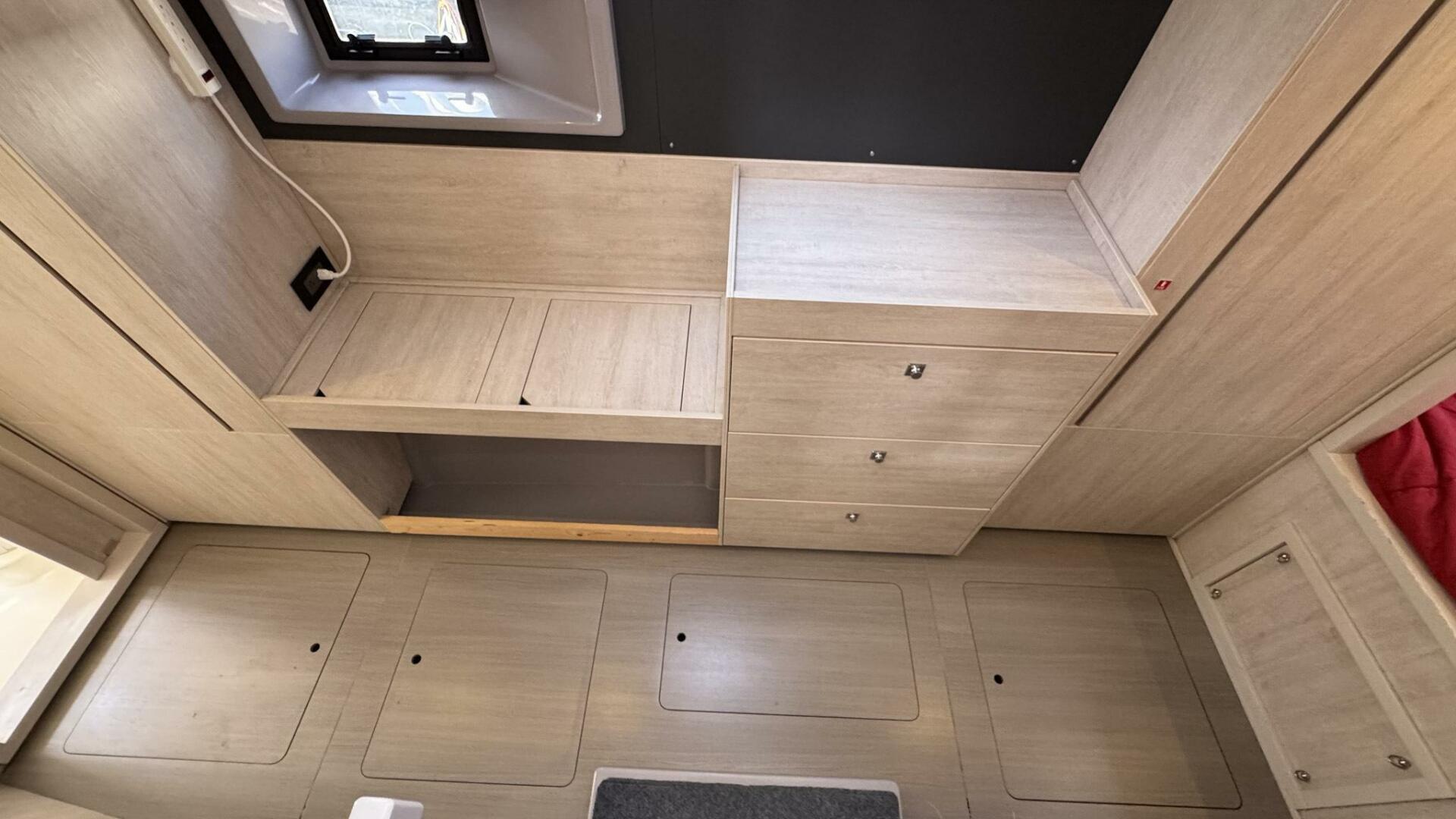 Leopard-43 Powercat 2018-Frida Cat St. Augustine-Florida-United States-2018 Leopard Power Cat Starboard Side Companionway Storage-5476097 | Thumbnail