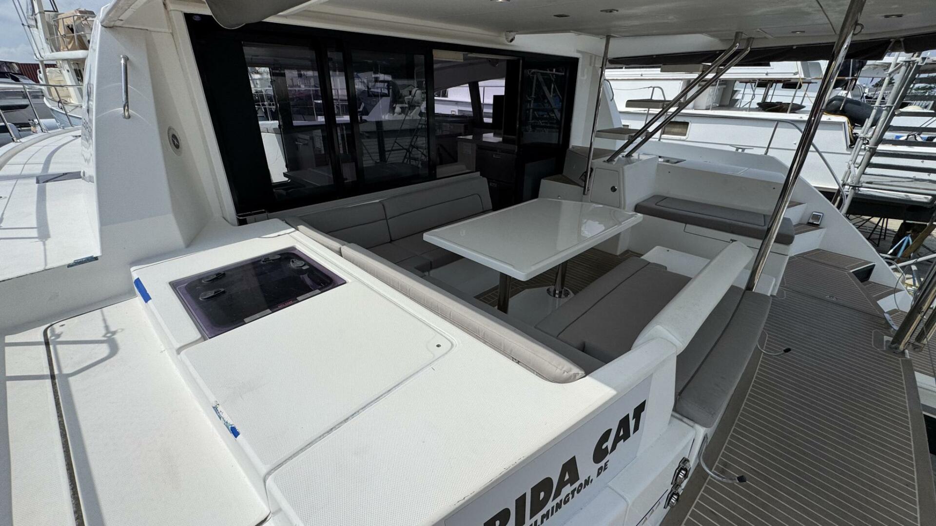 Leopard-43 Powercat 2018-Frida Cat St. Augustine-Florida-United States-2018 Leopard Power Cat Stern U-shaped Settee-5476068 | Thumbnail