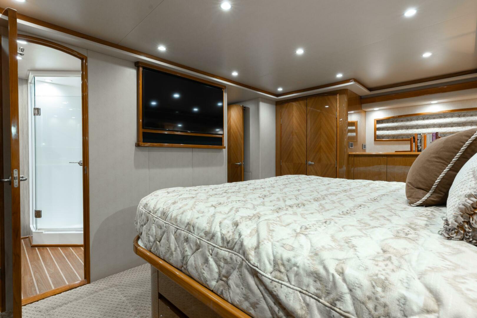 Viking-76 Enclosed Flybridge 2012-MODERATION Stuart-Florida-United States-Master Stateroom Looking Forward-5641609 | Thumbnail
