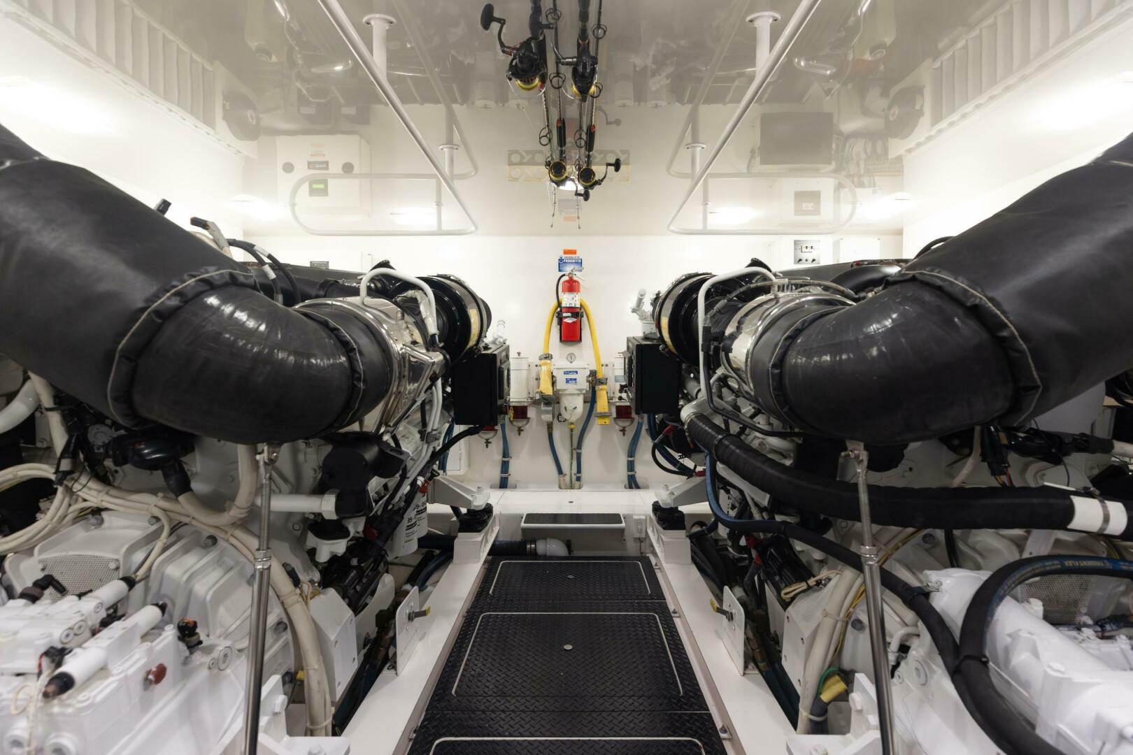 Viking-76 Enclosed Flybridge 2012-MODERATION Stuart-Florida-United States-Engine Room Looking Forward-5641646 | Thumbnail