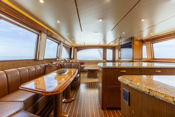 Viking-76 Enclosed Flybridge 2012-MODERATION Stuart-Florida-United States-Salon Looking Aft-5641586