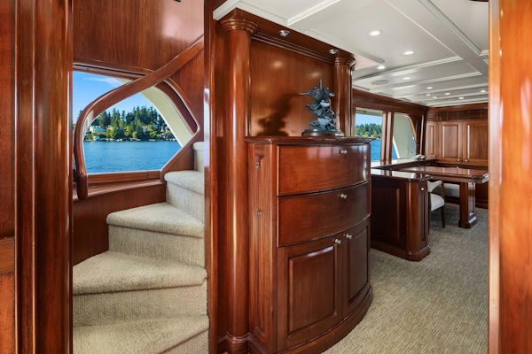 Rayburn Custom Yachts-Flush Deck 2001-JADE PANAMA Bellevue-Washington-United States-Stairs to Flybridge-5691063