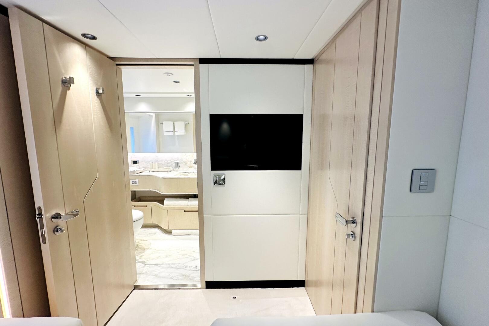 Majesty Yachts-120 2024-Optimism Stuart-Florida-United States-Luxurious interior of 2023 Majesty 120 yacht featuring modern bathroom and sleek design elements.-5695584 | Thumbnail