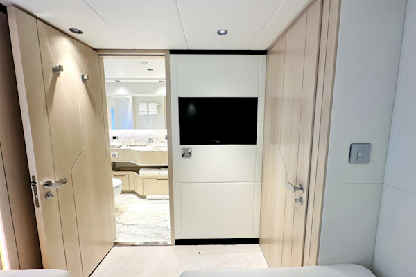 Majesty Yachts-120 2024-Optimism Stuart-Florida-United States-Luxurious interior of 2023 Majesty 120 yacht featuring modern bathroom and sleek design elements.-5695584