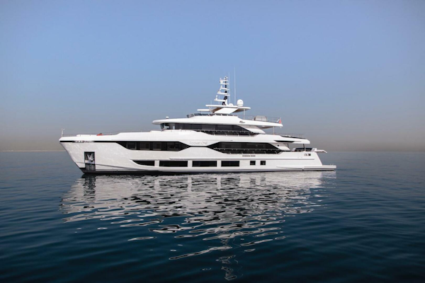 Majesty Yachts-120 2024-Optimism Stuart-Florida-United States-Luxurious 2023 Majesty 120 yacht on calm sea under clear blue sky.-5695609