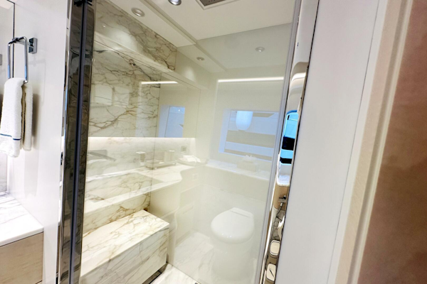 Majesty Yachts-120 2024-Optimism Stuart-Florida-United States-Luxurious bathroom with marble accents in 2023 Majesty 120 yacht.-5695582