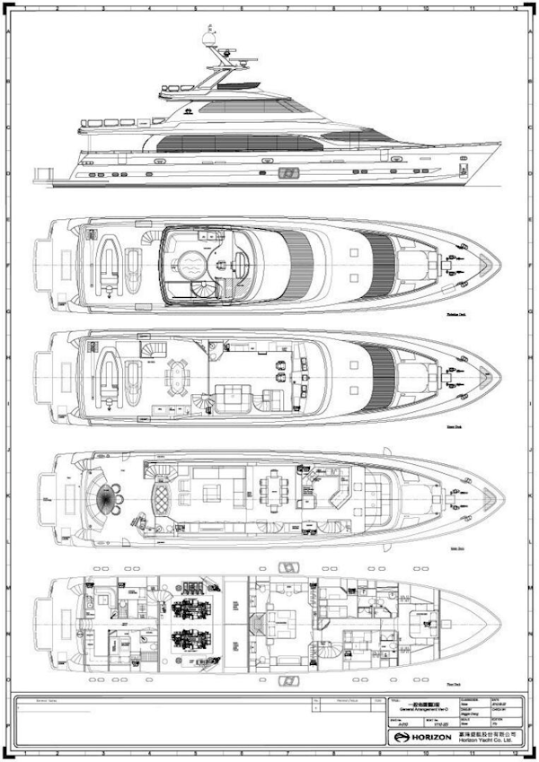 Horizon-P110 Tri-Deck 2012-IN THE ZONE Jupiter-Florida-United States-GENERAL ARRANGEMENT -5576036