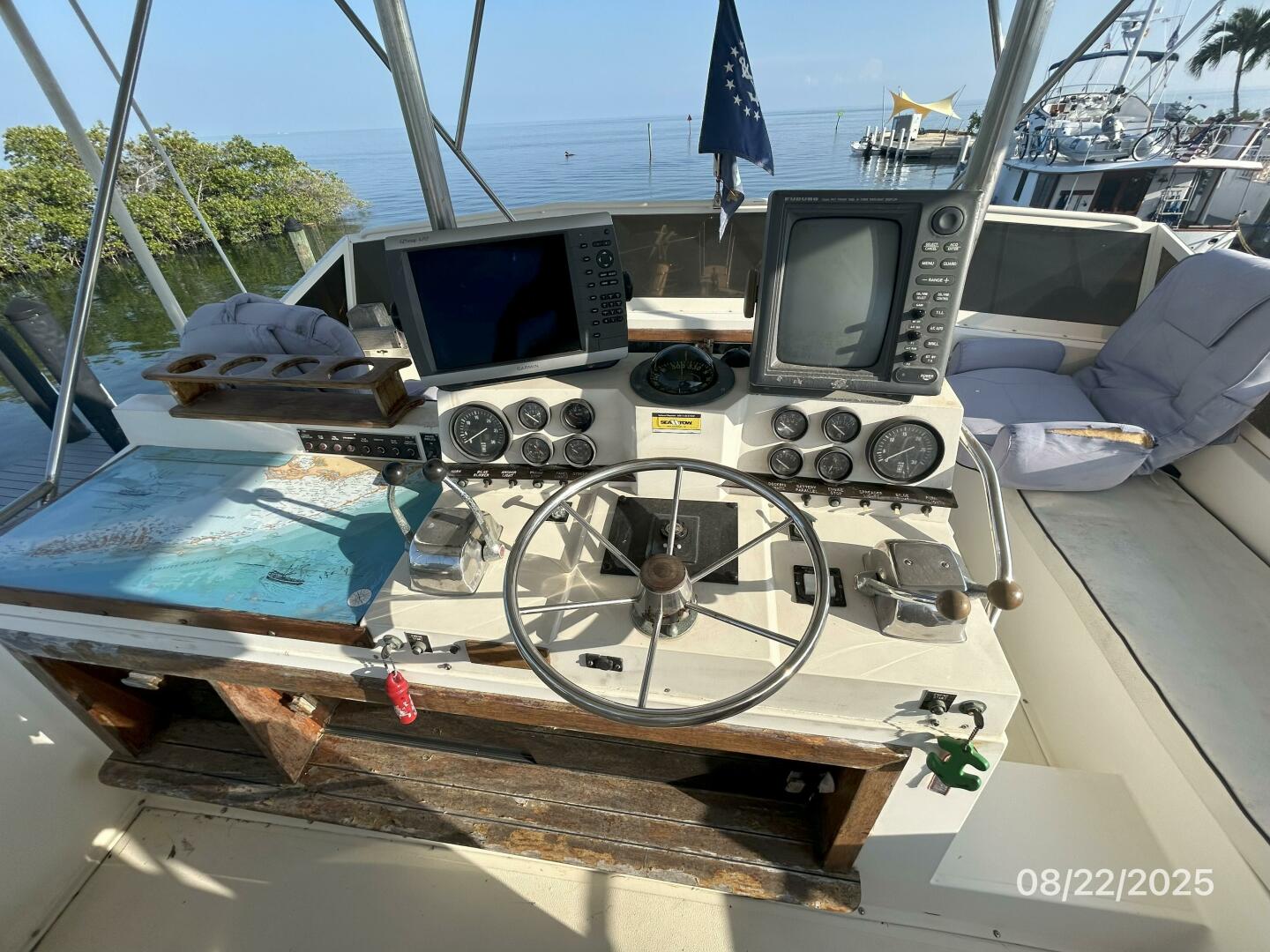 Viking-44 1984-No Regrets Marathon-Florida-United States-44 Viking flybridge helm2-5581852 | Thumbnail