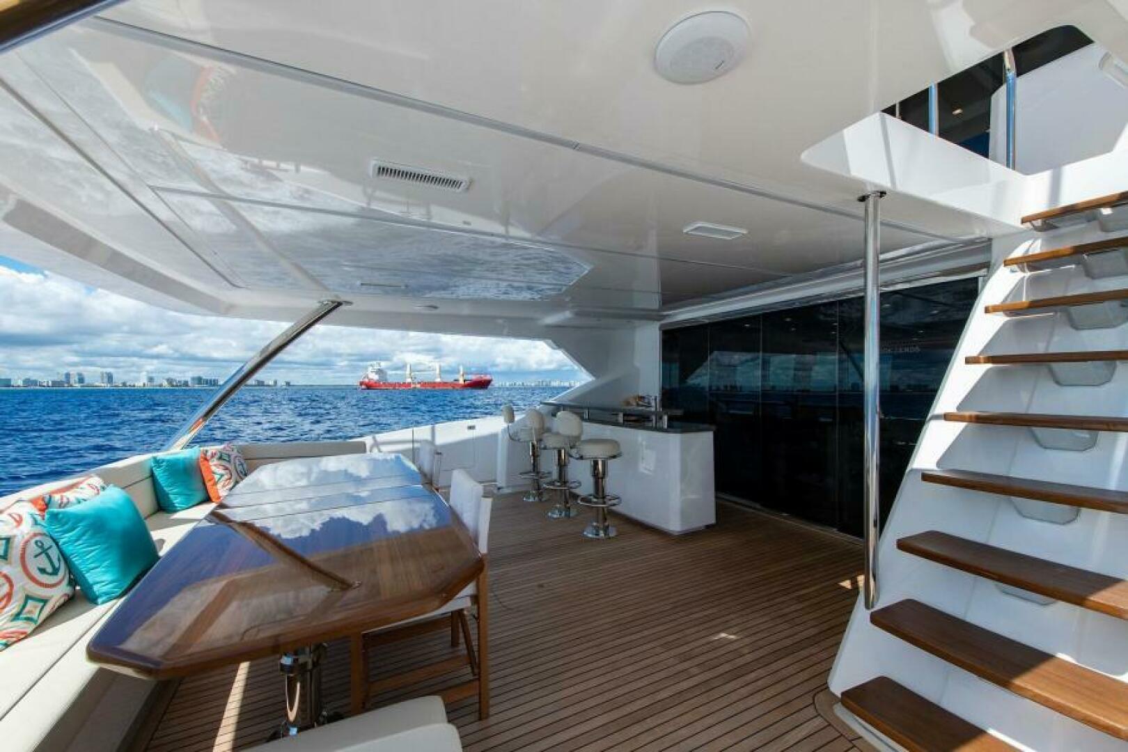 Viking-Enclosed Flybridge 2018-OBSESSION Stuart-Florida-United States-Aft Deck Stairs-5587893 | Thumbnail