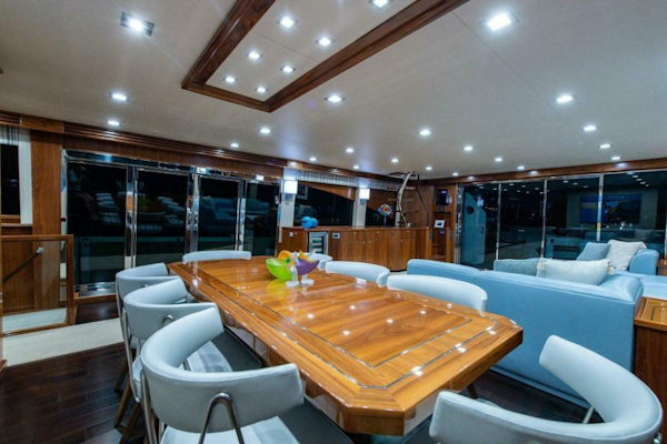 Viking-Enclosed Flybridge 2018-OBSESSION Stuart-Florida-United States-Dining Salon To Stbd.-5587832