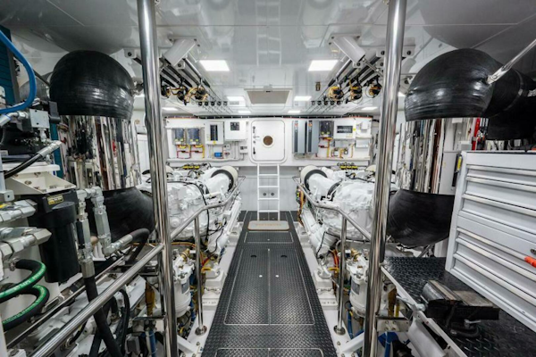 Viking-Enclosed Flybridge 2018-OBSESSION Stuart-Florida-United States-Engine Room Looking Aft-5587907