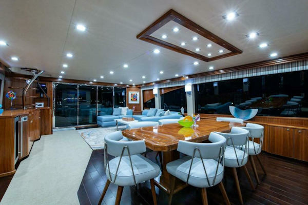 Viking-Enclosed Flybridge 2018-OBSESSION Stuart-Florida-United States-Dining Salon Looking Aft-5587833