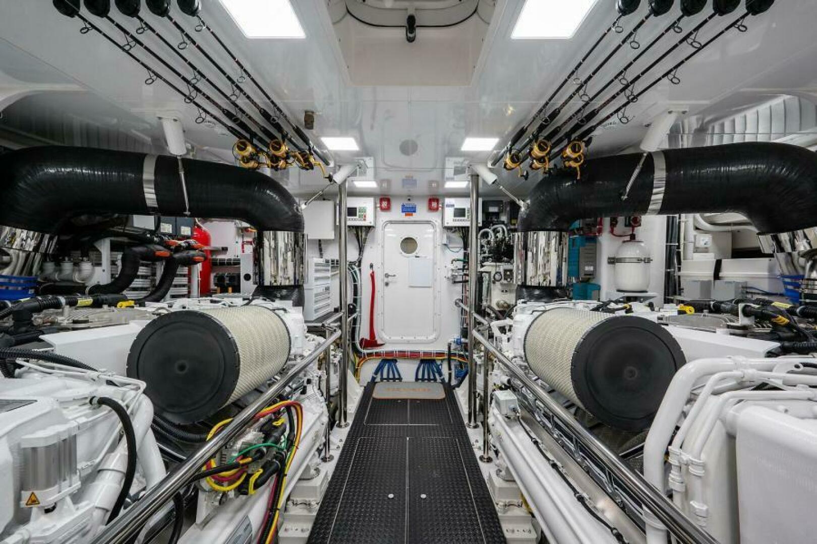 Viking-Enclosed Flybridge 2018-OBSESSION Stuart-Florida-United States-Engine Room Looking Forward-5587906 | Thumbnail