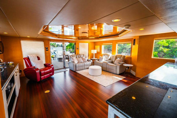 Hatteras-Flybridge Motor Yacht 1995-LONE STAR Ft. Lauderdale-Florida-United States-Skylounge Looking Aft-5588683