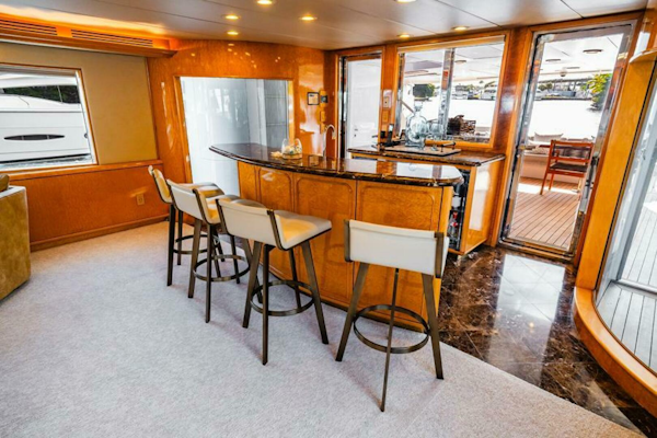 Hatteras-Flybridge Motor Yacht 1995-LONE STAR Ft. Lauderdale-Florida-United States-Aft Salon Bar-5588649