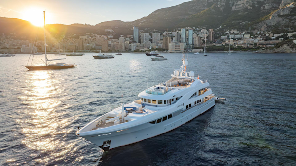 Timmerman-Custom Tri-Deck 2009-LATITUDE Viareggio-Italy-Monaco At Sunset Bow On Port Side-5758140