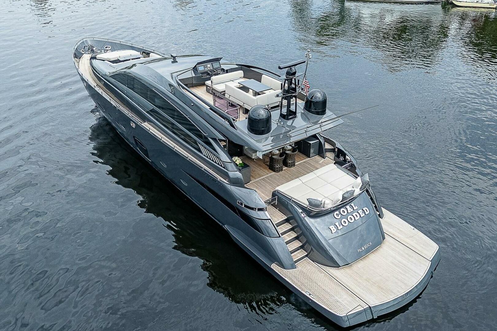 Pershing-Pershing 92 2014-COAL BLOODED  Fort Lauderdale-Florida-United States-Stern Profile Port -5754915 | Thumbnail