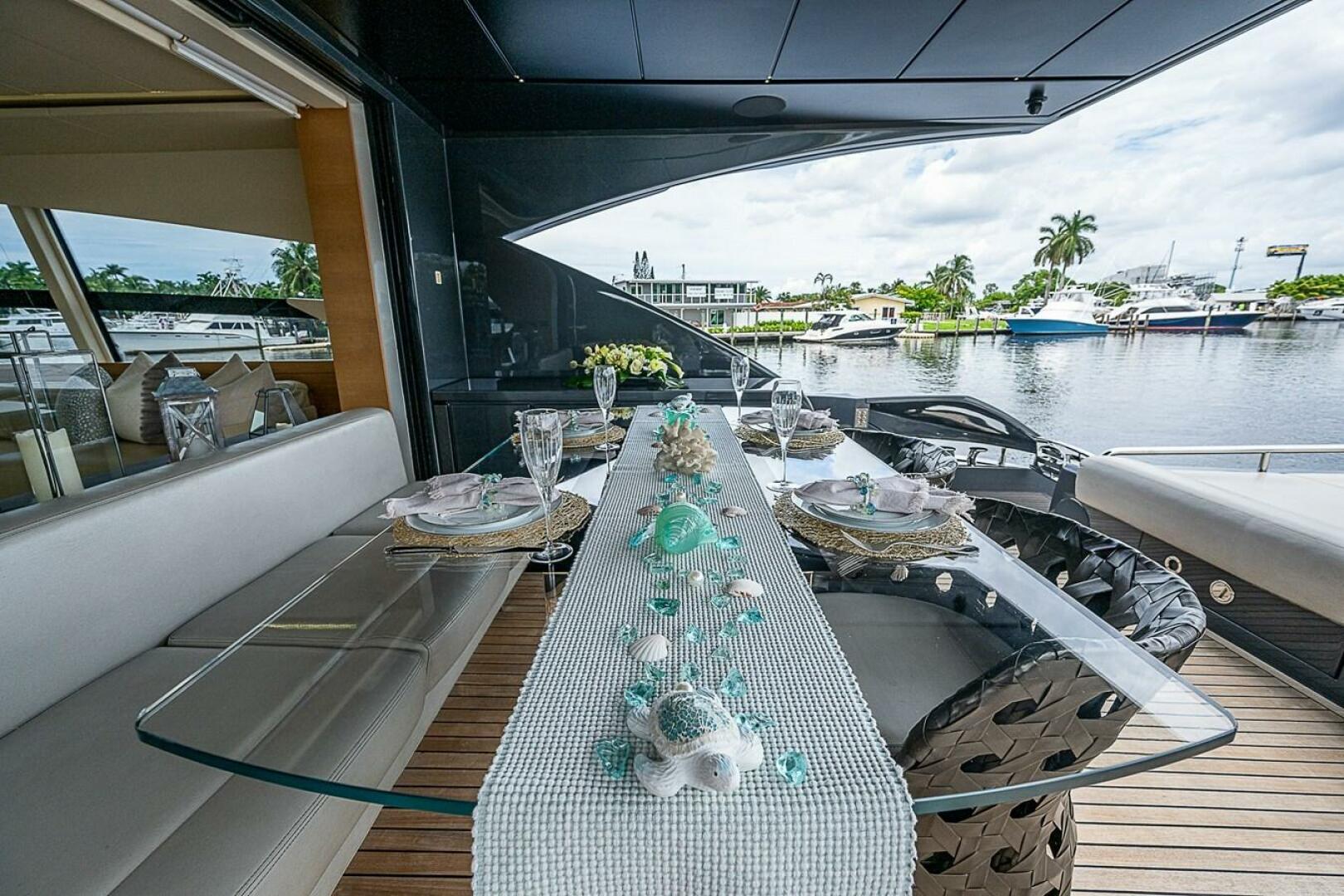 Pershing-Pershing 92 2014-COAL BLOODED  Fort Lauderdale-Florida-United States-Aft Deck Dining -5754845 | Thumbnail