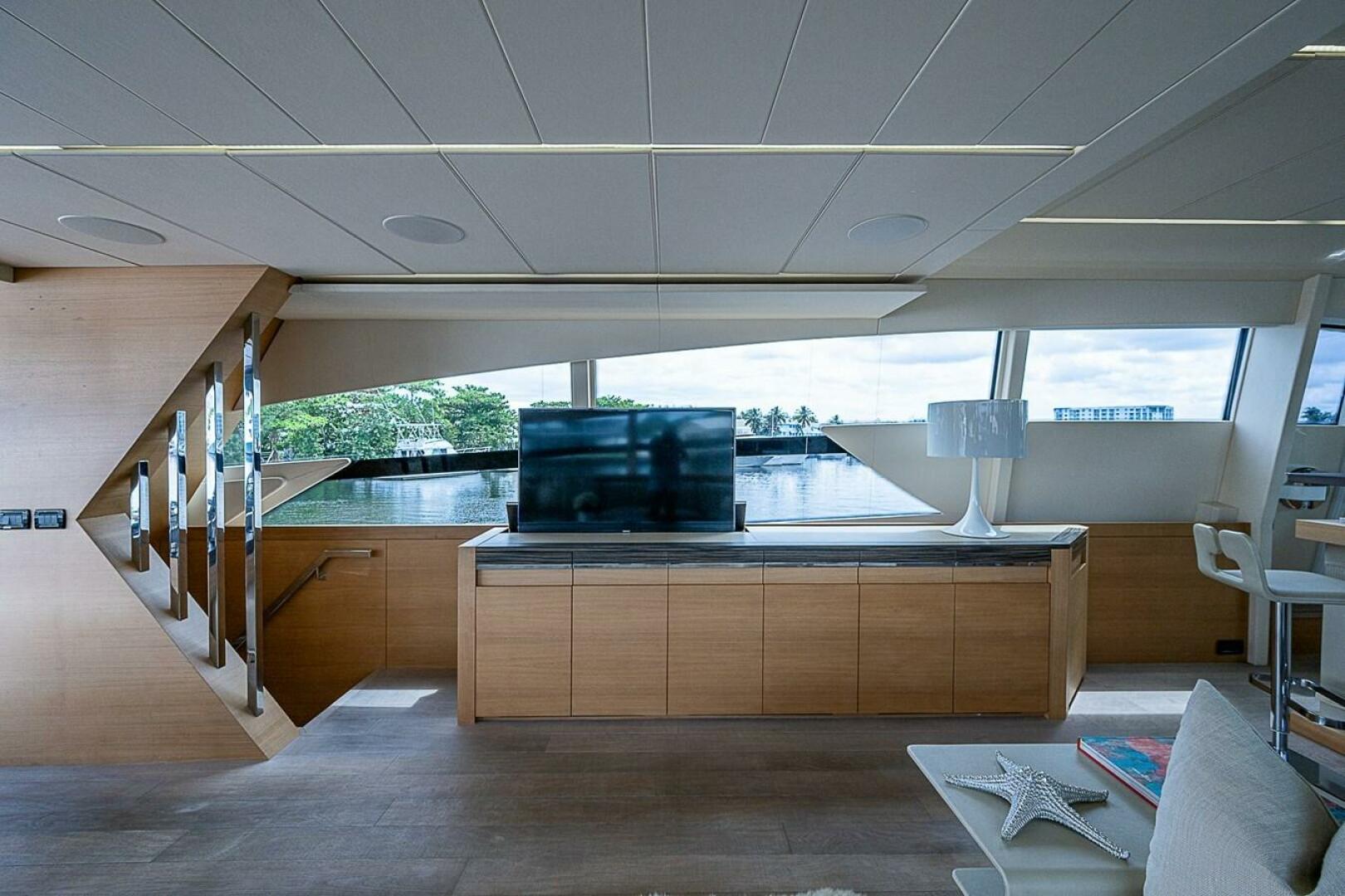 Pershing-Pershing 92 2014-COAL BLOODED  Fort Lauderdale-Florida-United States-Main Salon TV -5754851 | Thumbnail