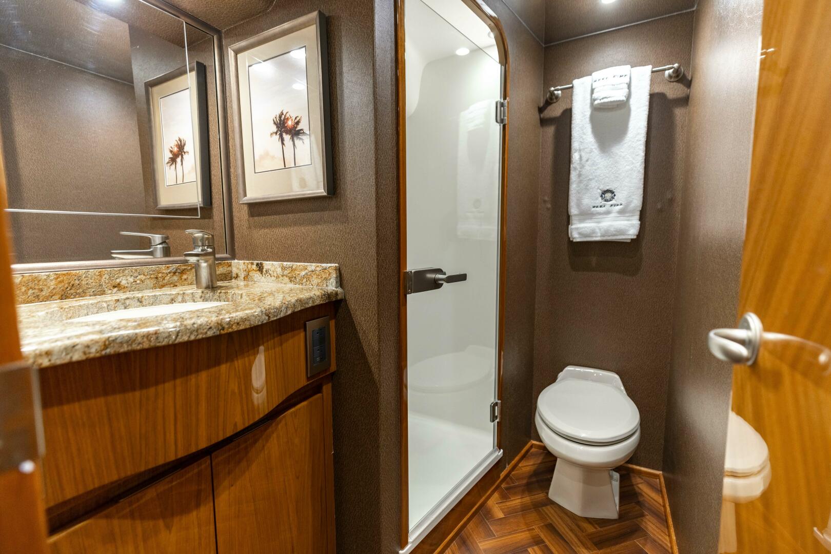 Viking-76 Convertible 2013-Reel Fire Orange Beach-Alabama-United States-2013 Viking 76 Convertible REEL FIRE Starboard Stateroom Head-5763675 | Thumbnail