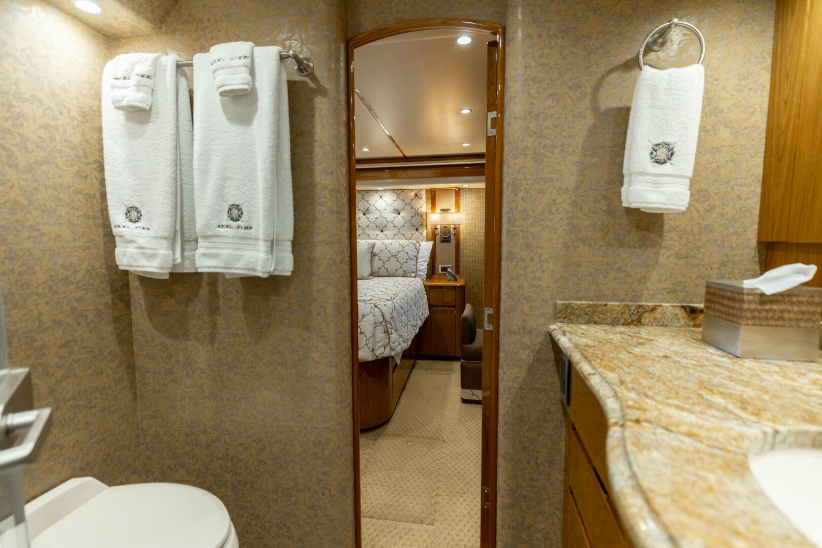 Viking-76 Convertible 2013-Reel Fire Orange Beach-Alabama-United States-2013 Viking 76 Convertible REEL FIRE Master Stateroom Head-5763713 | Thumbnail