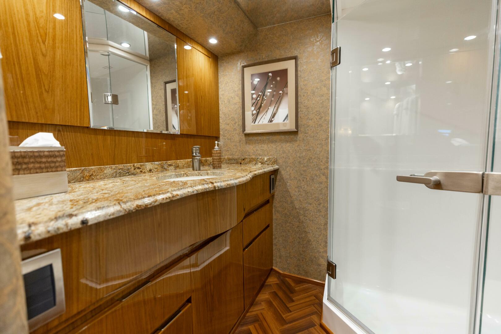 Viking-76 Convertible 2013-Reel Fire Orange Beach-Alabama-United States-2013 Viking 76 Convertible REEL FIRE Master Stateroom Head-5763710 | Thumbnail