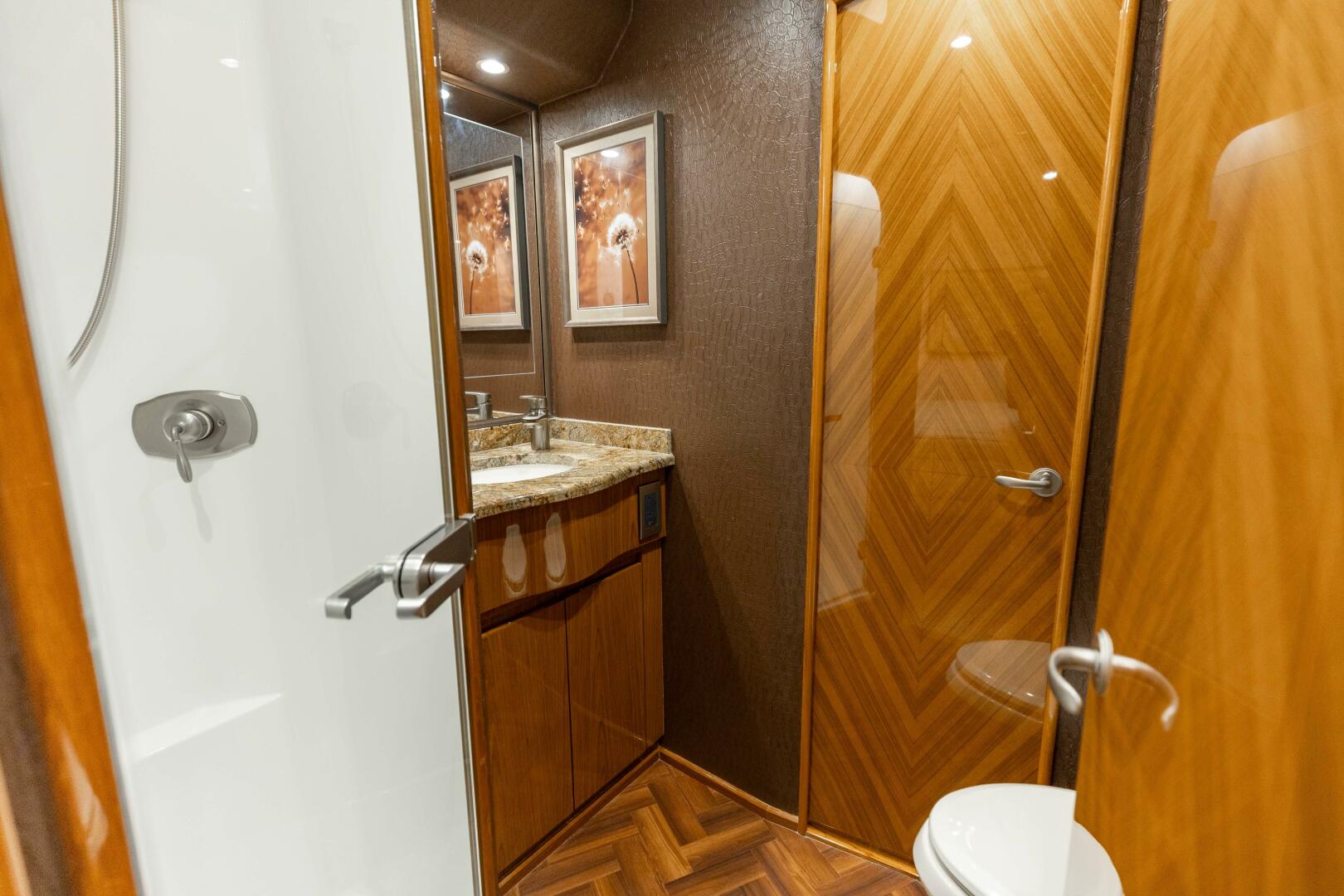 Viking-76 Convertible 2013-Reel Fire Orange Beach-Alabama-United States-2013 Viking 76 Convertible REEL FIRE Forward VIP Stateroom Head-5763688 | Thumbnail