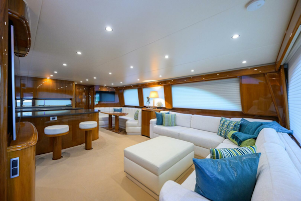 Viking-76 Enclosed Bridge 2014-OSH-IT Fort Lauderdale-Florida-United States-Salon Seating-5770871