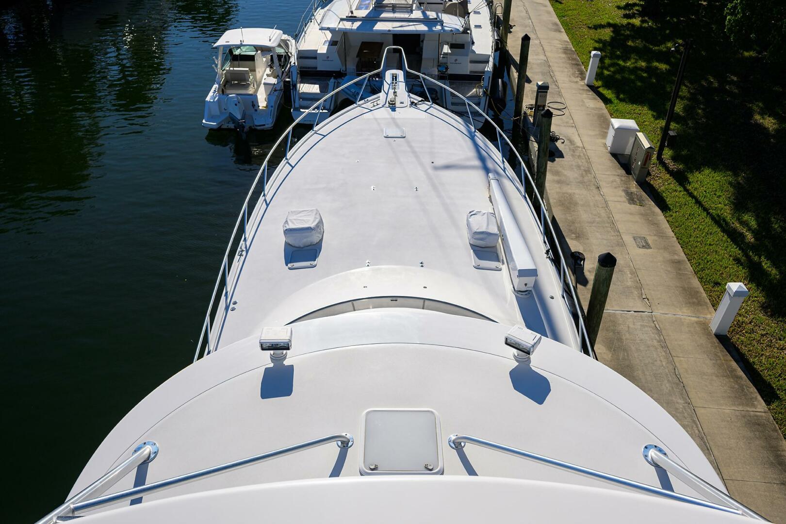 Viking-76 Enclosed Bridge 2014-OSH-IT Fort Lauderdale-Florida-United States-View of Bow from Tower-5770923 | Thumbnail