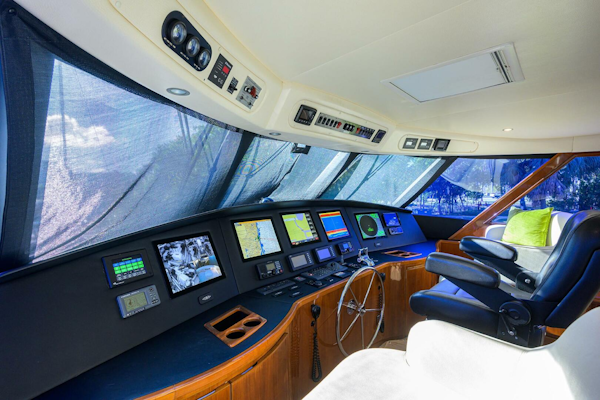 Viking-76 Enclosed Bridge 2014-OSH-IT Fort Lauderdale-Florida-United States-Helm Station-5770916