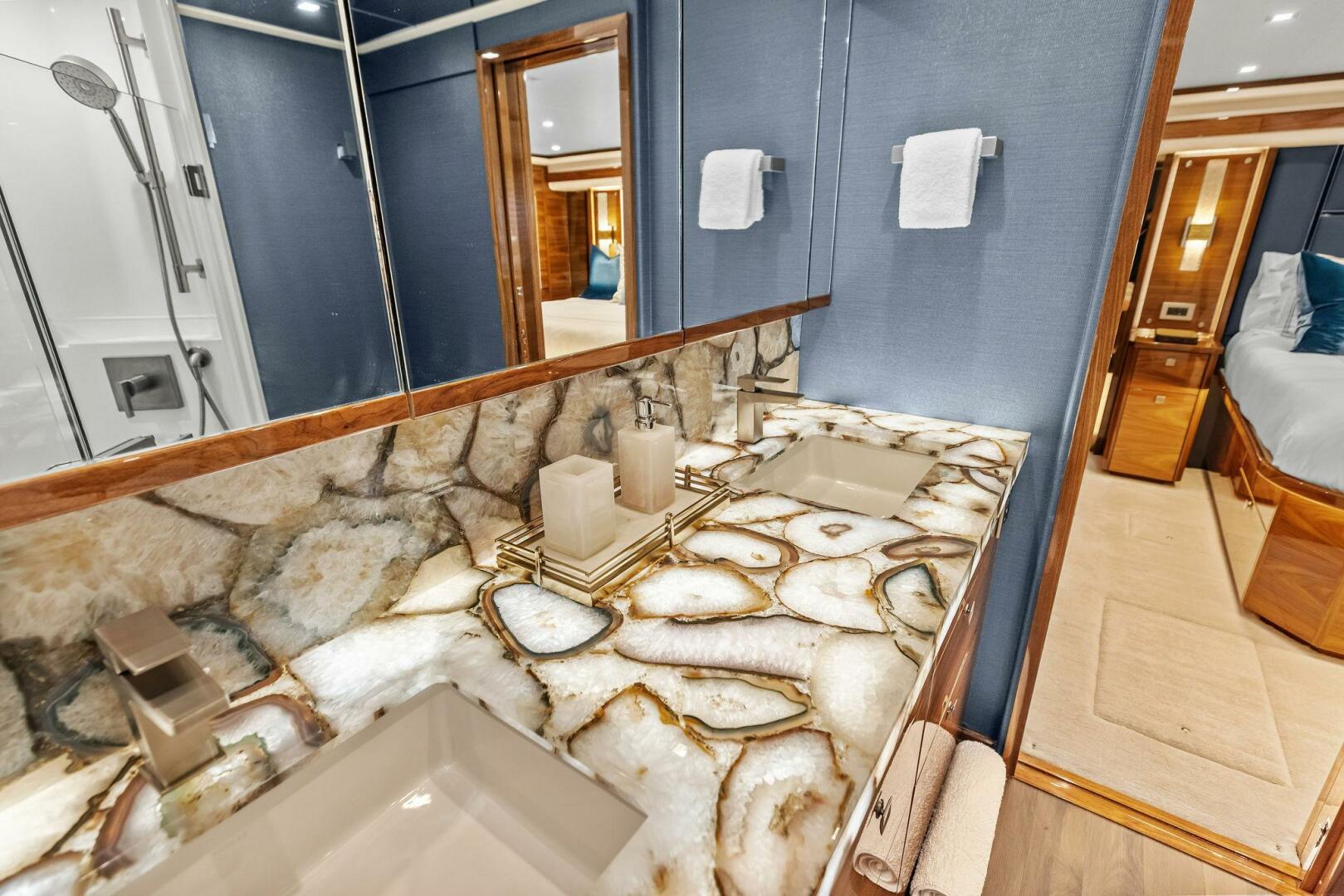 Viking-82 Convertible 2026-Team Harvey  Palm Beach-Florida-United States-2026 Viking 82 Convertible TEAM HARVEY I Master Stateroom Head-5771100 | Thumbnail