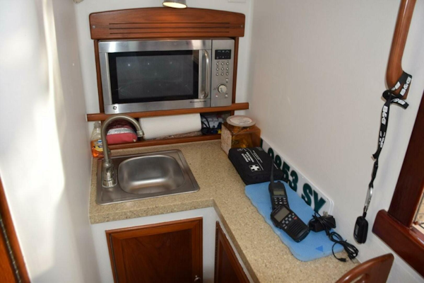 Custom Carolina-Dixon Boatworks Express 2008-OSPREY Stuart-Florida-United States-Galley Area To Starboard, Corian Countertop, Stainless Steel Sink-5806585