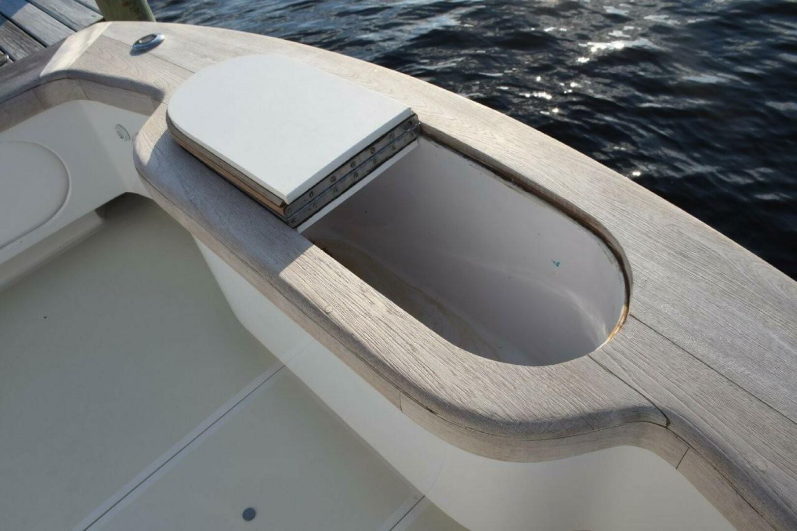 Custom Carolina-Dixon Boatworks Express 2008-OSPREY Stuart-Florida-United States-Transom Fish Box With Cutting Board Underneath Fold Open Lids-5806564 | Thumbnail