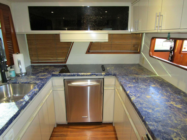 Viking-Cockpit Motor Yacht 1990-LUCKY STARS  Fort Lauderdale-Florida-United States-Galley Looking To Starboard-5864525