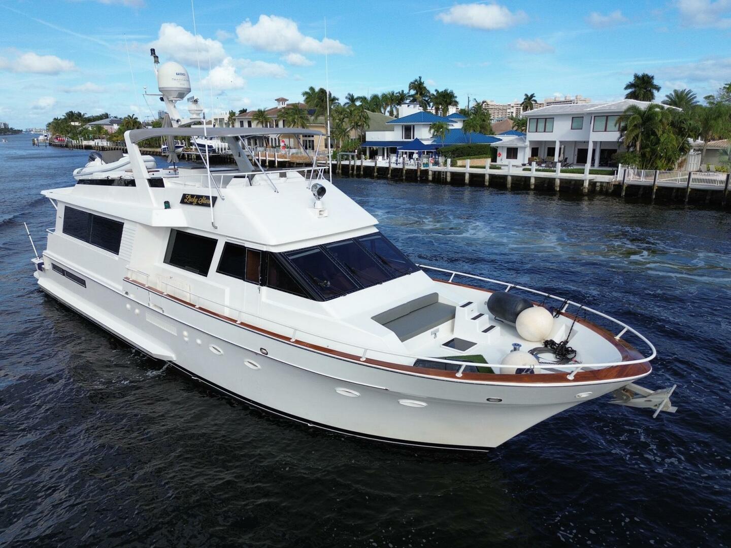 Viking-Cockpit Motor Yacht 1990-LUCKY STARS  Fort Lauderdale-Florida-United States-Bow Quarter-5864589 | Thumbnail