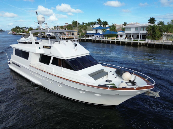 Viking-Cockpit Motor Yacht 1990-LUCKY STARS  Fort Lauderdale-Florida-United States-Bow Quarter-5864589