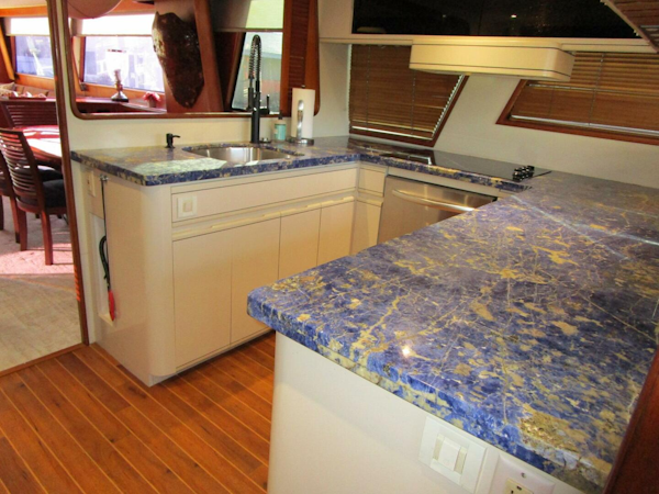 Viking-Cockpit Motor Yacht 1990-LUCKY STARS  Fort Lauderdale-Florida-United States-Galley Looking Aft-5864524