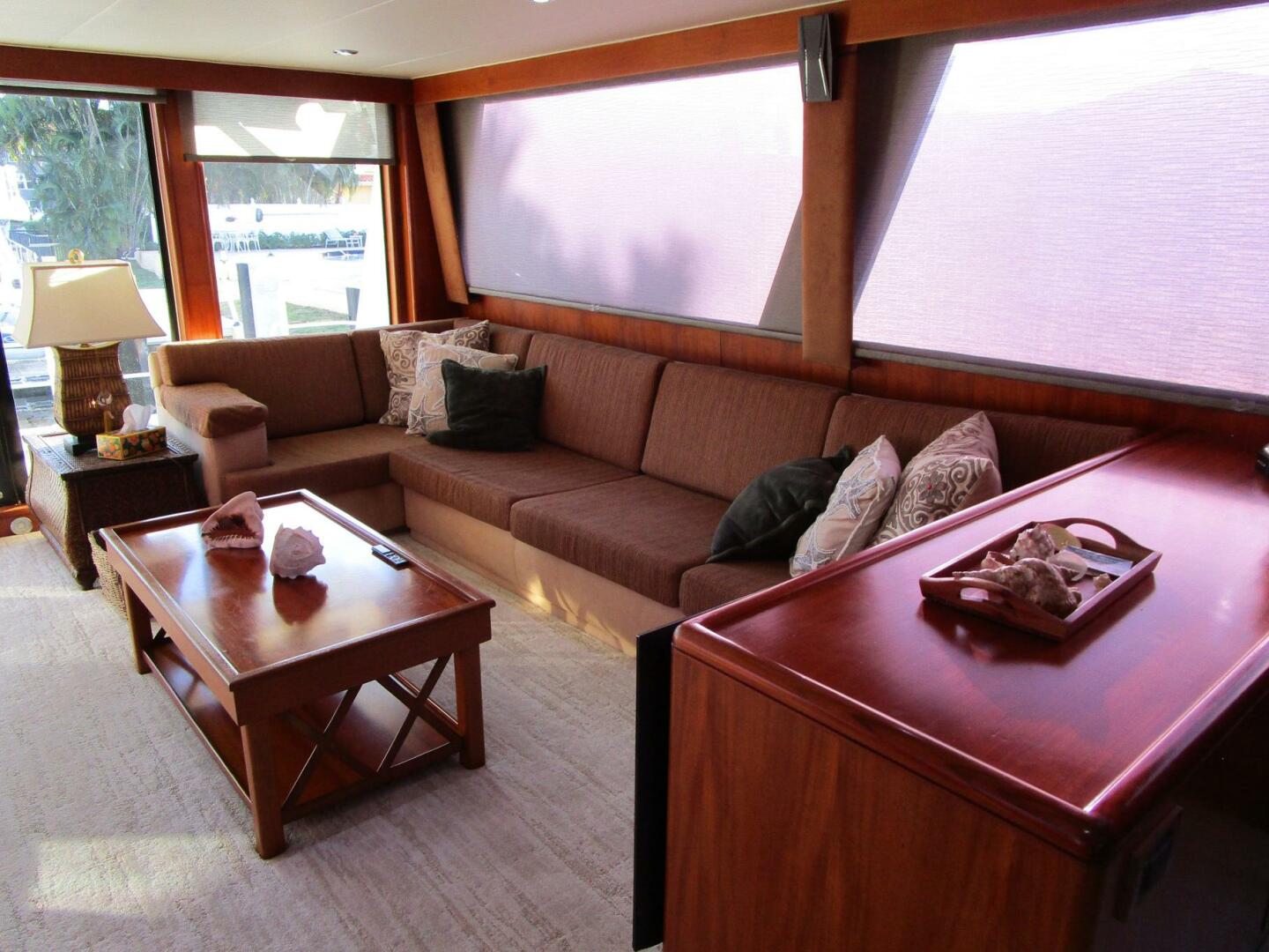 Viking-Cockpit Motor Yacht 1990-LUCKY STARS  Fort Lauderdale-Florida-United States-Salon Looking Aft To Port-5864530 | Thumbnail