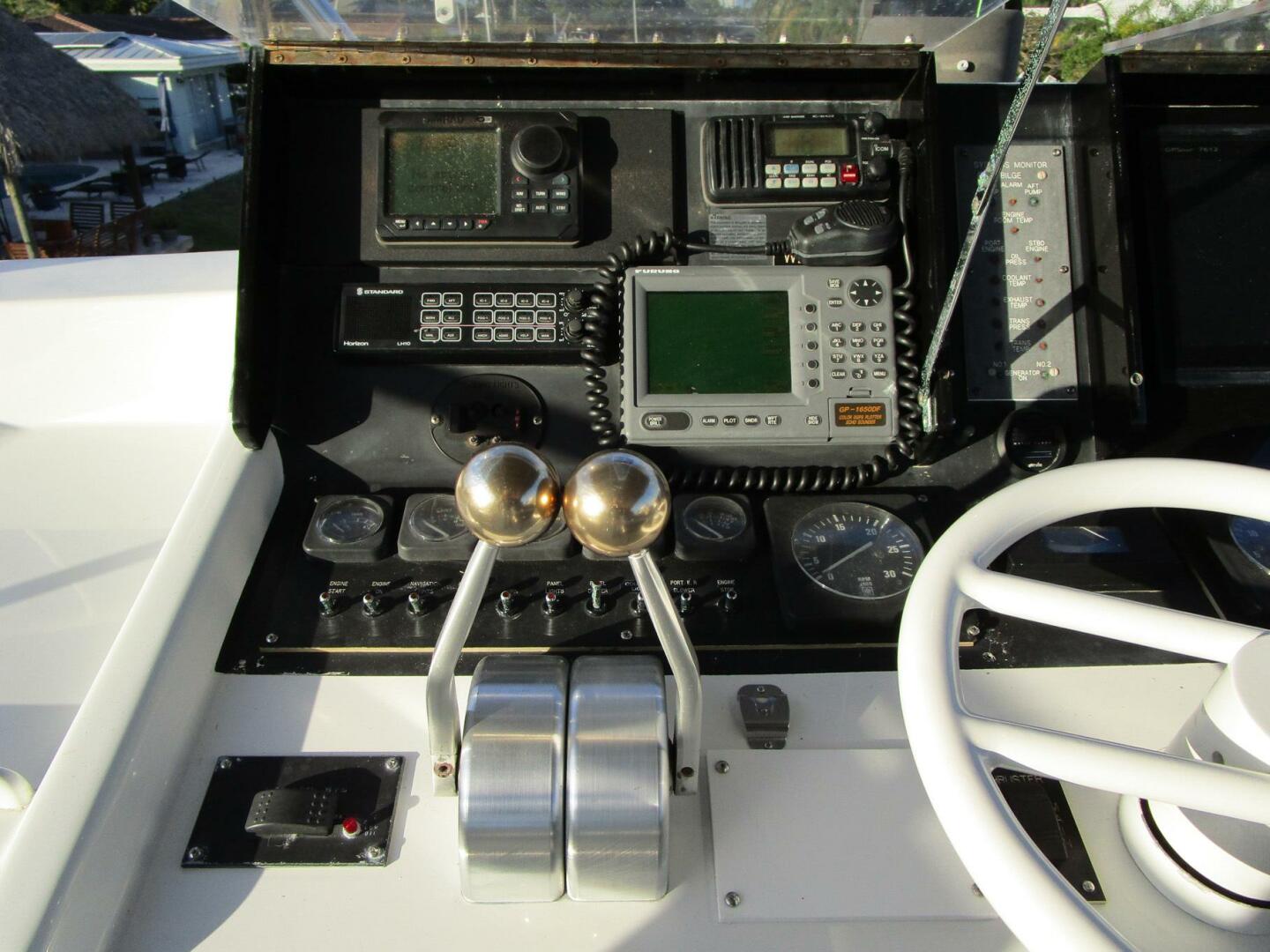 Viking-Cockpit Motor Yacht 1990-LUCKY STARS  Fort Lauderdale-Florida-United States-Helm Detail To Port-5864574 | Thumbnail