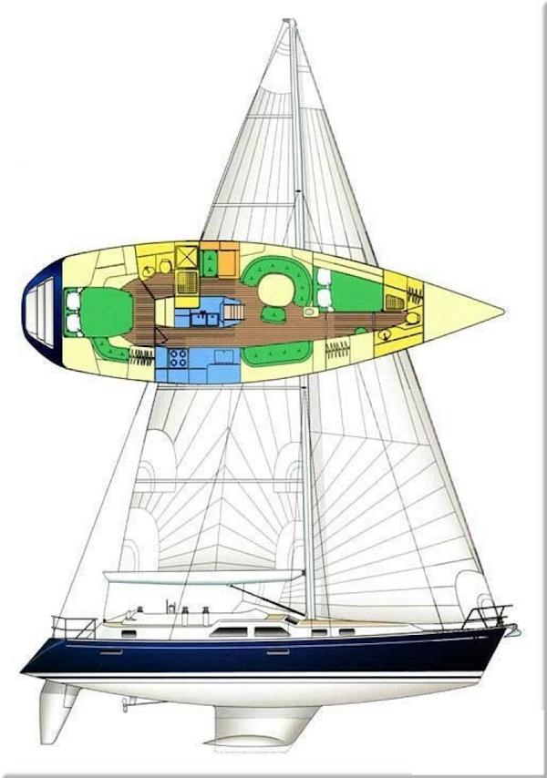 Hylas-46 1996-Hawke New Orleans-Louisiana-United States-1996 Hylas 46  Sail Plan & Layout-5924451