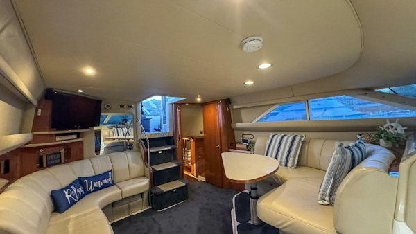 Sea Ray-420 Aft Cabin 2000-Tiny Dancer Englewood-Florida-United States-Salon Seating Looking Aft -5936092