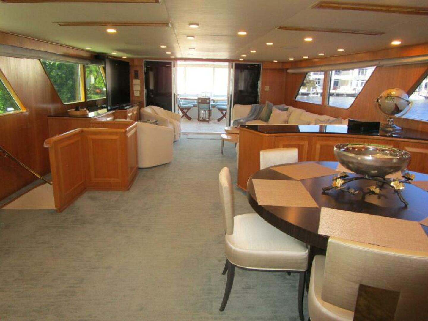 Burger-Flush Deck with Flybridge 1986-SHEPSL X Ft. Lauderdale-Florida-United States-Dining Area Looking Into Salon -5935191 | Thumbnail