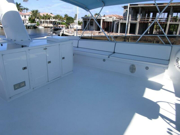Burger-Flush Deck with Flybridge 1986-SHEPSL X Ft. Lauderdale-Florida-United States-Flybridge Seating to Port -5935235